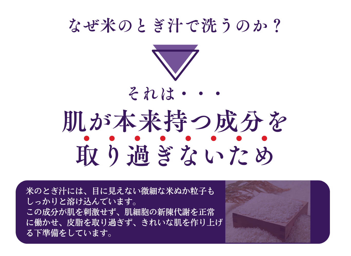 KiKiK 肌シャンプー 米のとぎ汁で洗う理由 肌が本来持つ成分を取り過ぎないための洗顔
