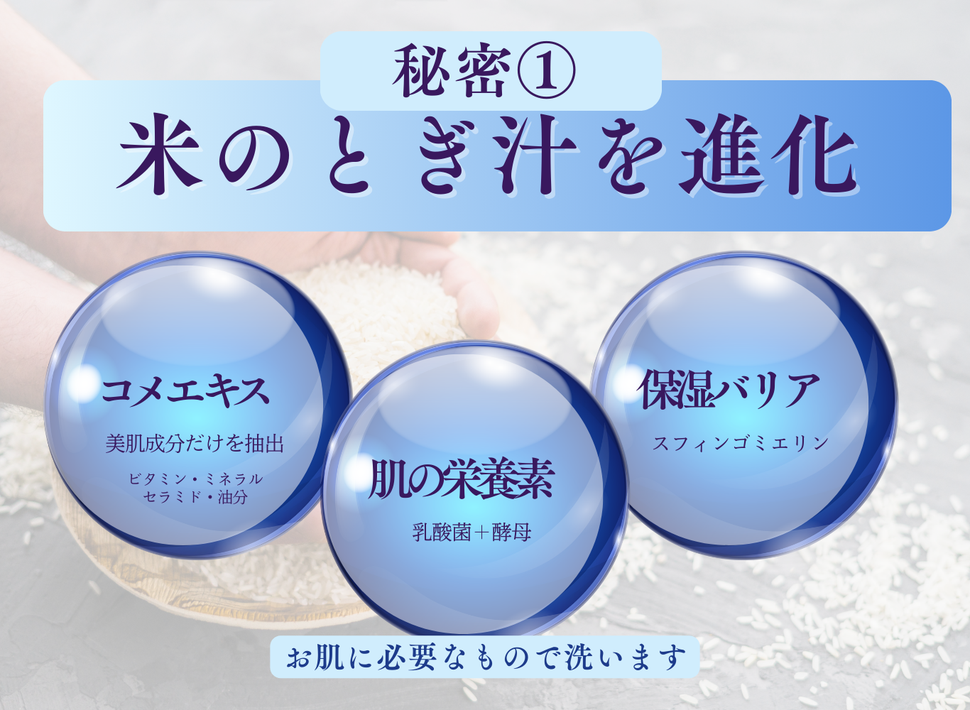 KiKiK 肌シャンプー 秘密 米のとぎ汁を進化 コメエキス 乳酸菌 酵母 保湿バリア成分を配合した洗顔料